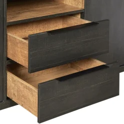 Dressoir Zwanenburg Zwart - 225x90x48 cm