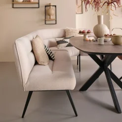 Eetkamer Hoekbank Bjorna Roze - 270x170 cm