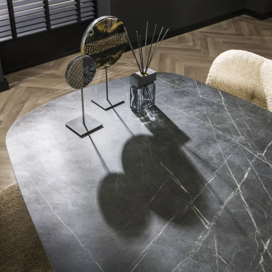 Eettafel Elval Donkergrijs - 215x105 cm