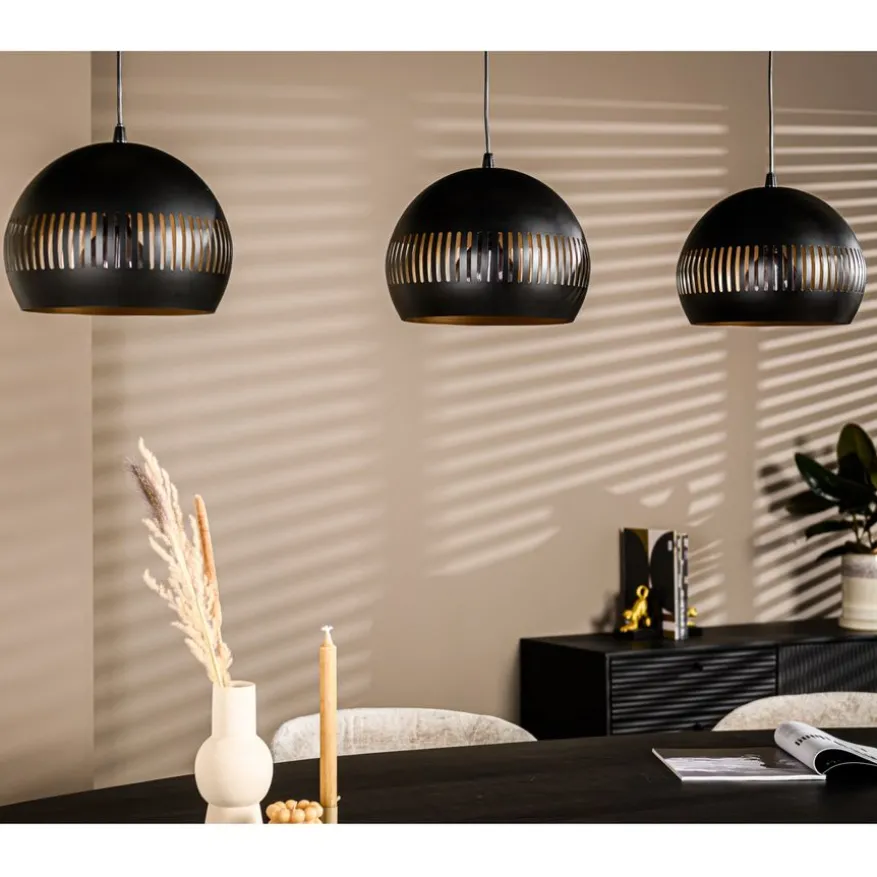 Hanglamp Cabot Zwart - 3 x E27 - 140 cm breed