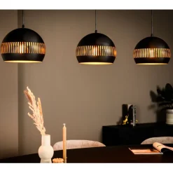 Hanglamp Cabot Zwart - 3 x E27 - 140 cm breed