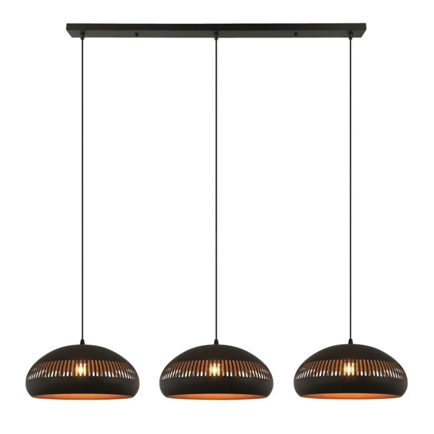 Hanglamp Cabot Zwart - 3 x E27 - 150 cm breed