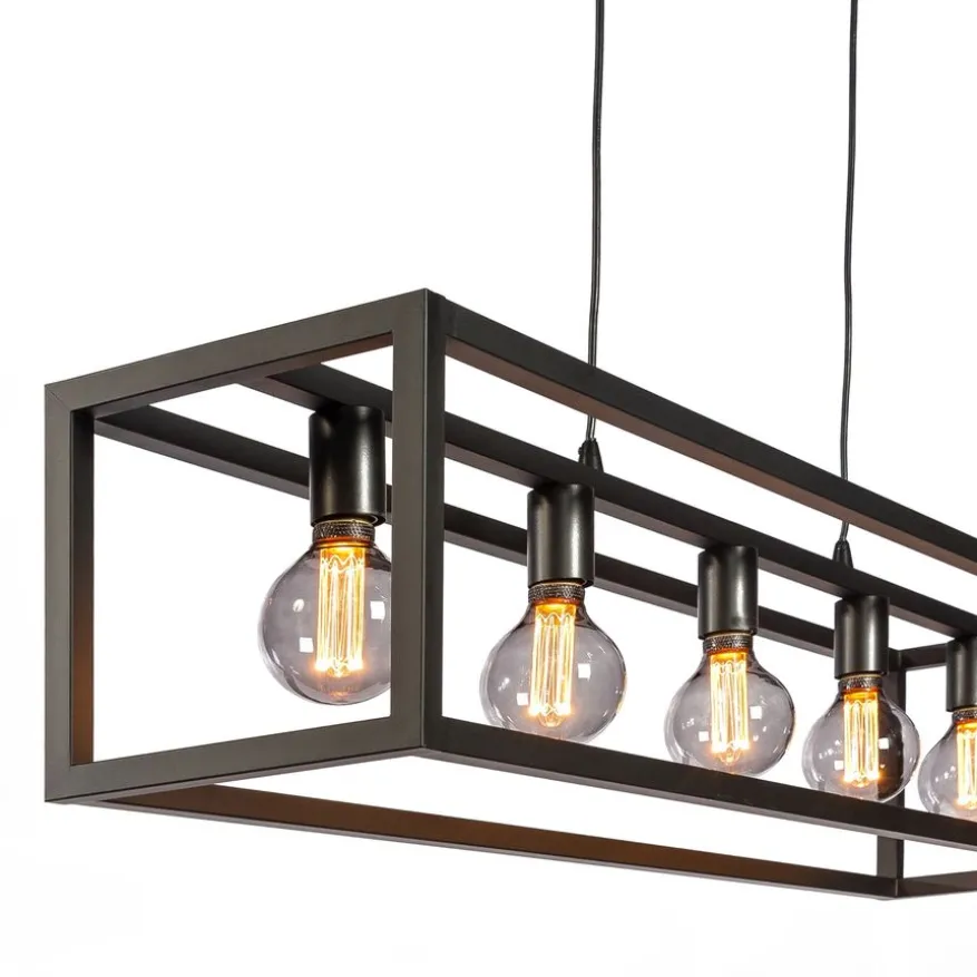 Hanglamp Eric Zwart - 5 x E27 - 120 cm breed