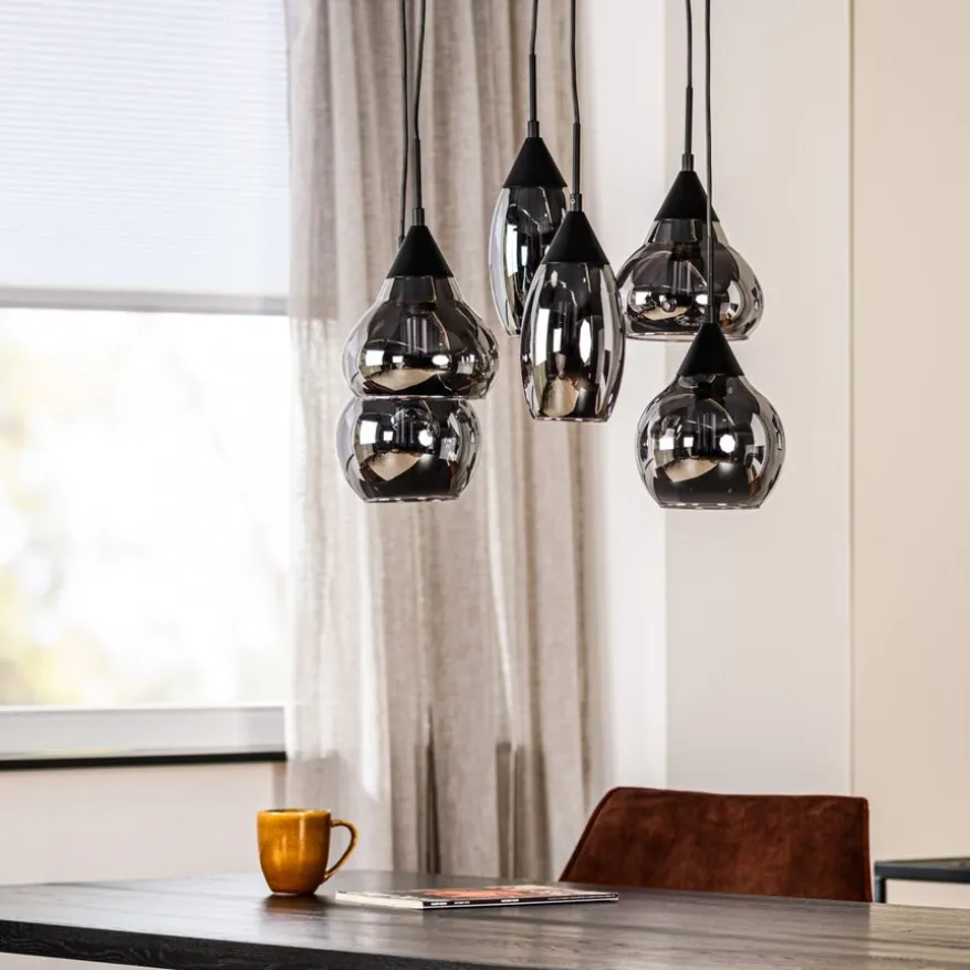 Hanglamp Oriel Zwart - 6 x E27 - Ø 45 cm