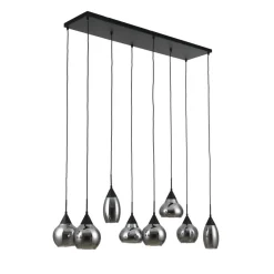 Hanglamp Oriel Zwart - 8 x E27 - 120 cm breed