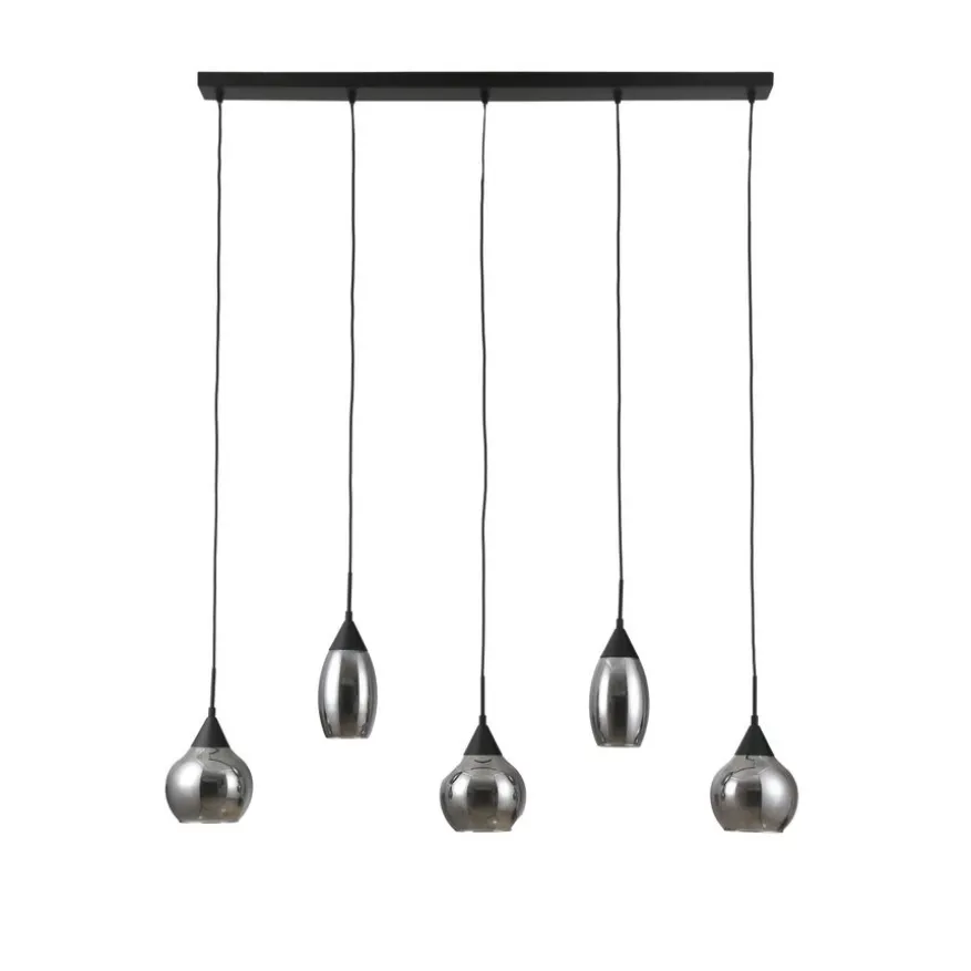 Hanglamp Oriel Zwart - 5 x E27 - 120 cm breed
