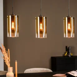Hanglamp Yvet Goud - 3 x E27 - 100 cm breed