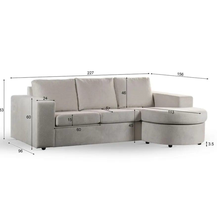 Hoekbank Huxley Links & Rechts Beige