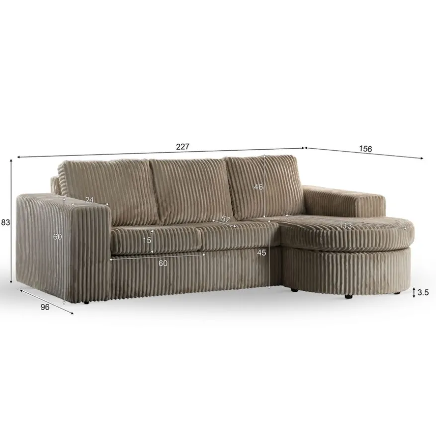 Hoekbank Huxley Links & Rechts Beige