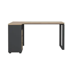 Hoekbureau Bram Eiken / Donkergrijs - 150x76x100 cm