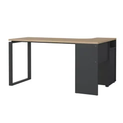 Hoekbureau Bram Eiken / Donkergrijs - 150x76x100 cm