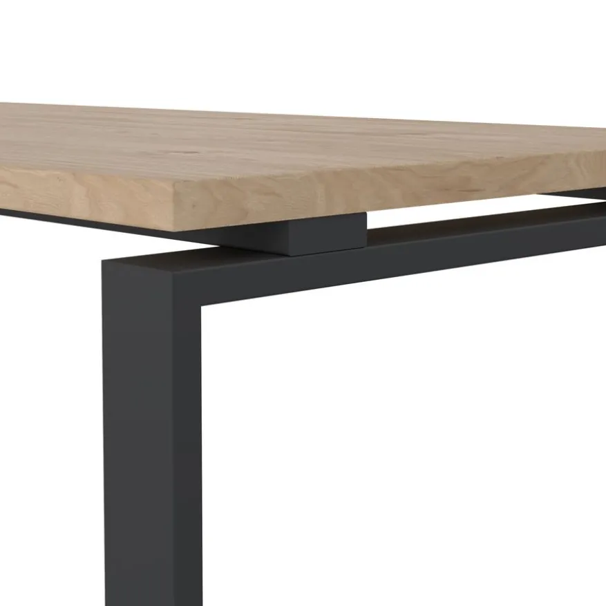 Hoekbureau Bram Eiken / Donkergrijs - 150x76x100 cm