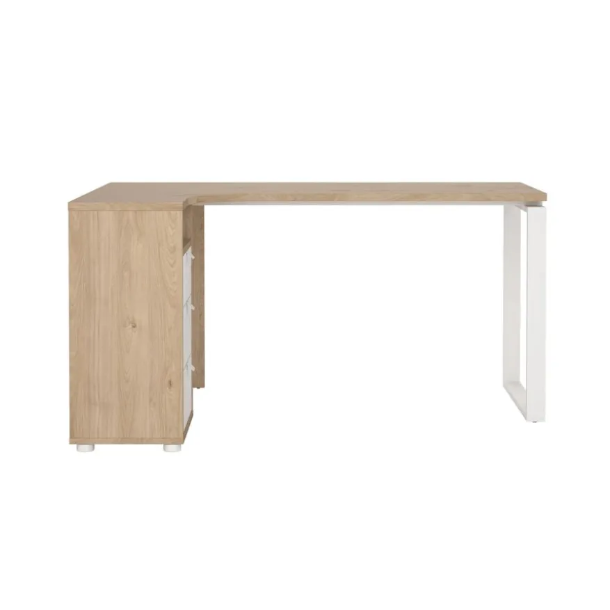 Hoekbureau Bram Eiken / Wit - 150x76x100 cm