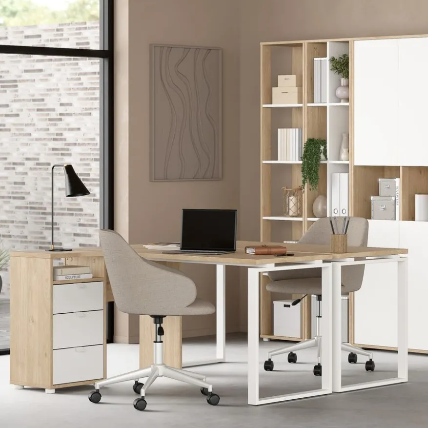 Hoekbureau Bram Eiken / Wit - 150x76x100 cm