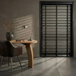 Houten Jaloezie Zwart - 100x210 cm