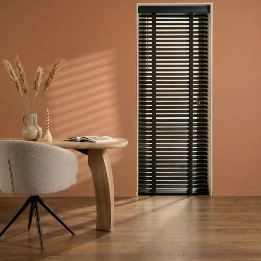 Houten Jaloezie Zwart - 60x210 cm