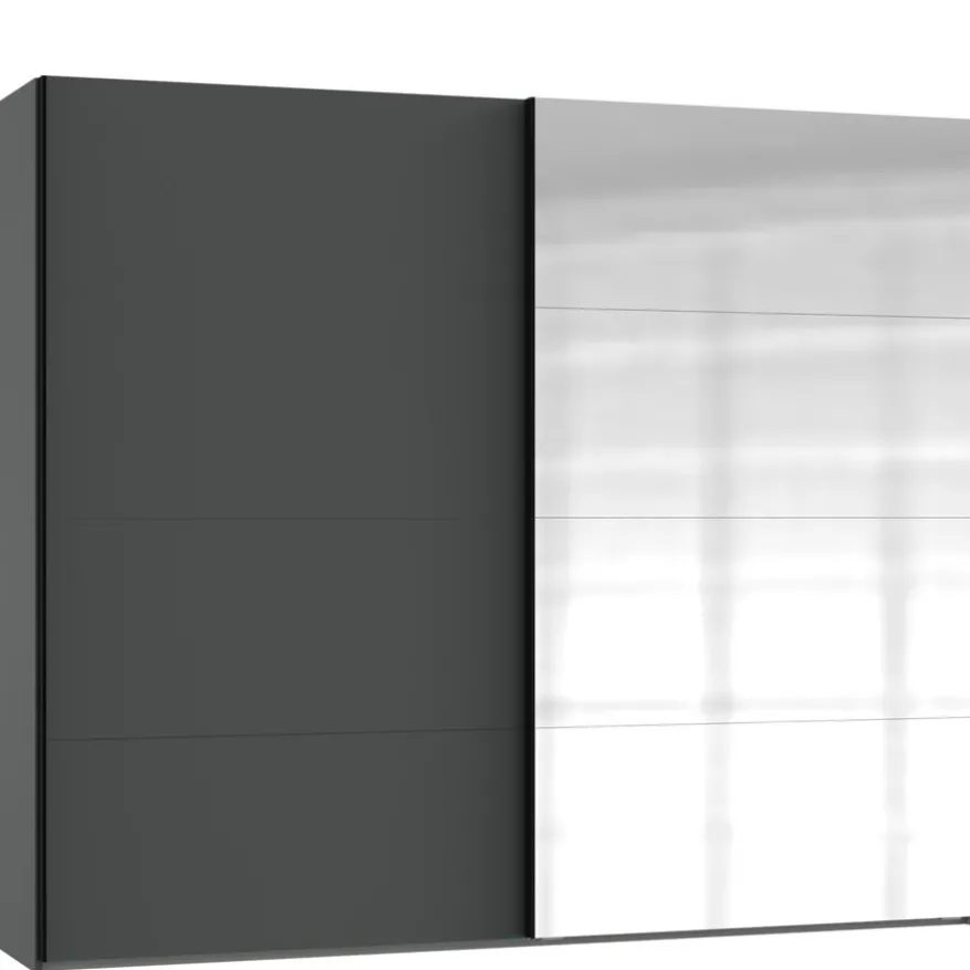 Kledingkast Aalst Donkergrijs Spiegel - 225x210x65 cm