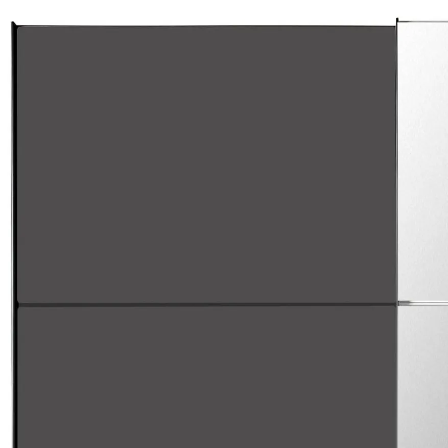 Kledingkast Aalst Donkergrijs Spiegel - 225x210x65 cm
