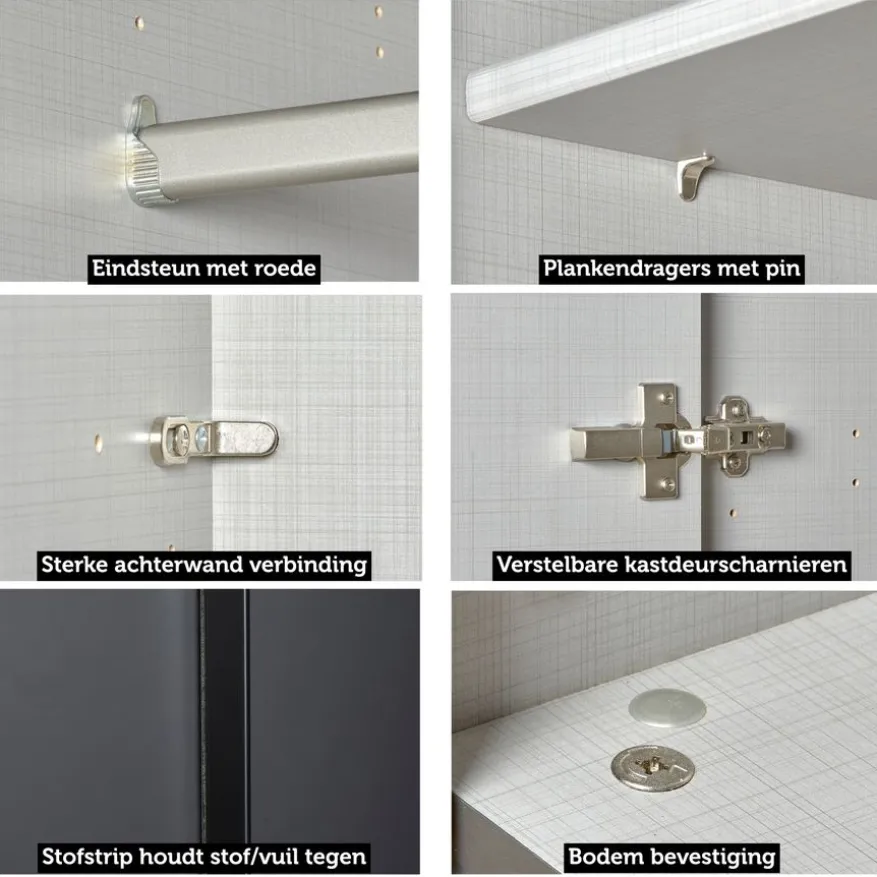 Kledingkast Aalst Taupe - 225x210x65 cm