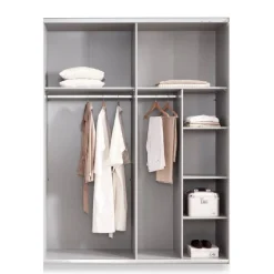 Kledingkast Aalst Wit Spiegel - 180x210x65 cm