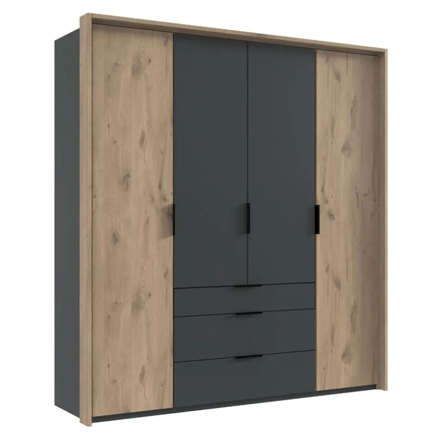 Kledingkast Almera Grafiet - 200x216x58 cm