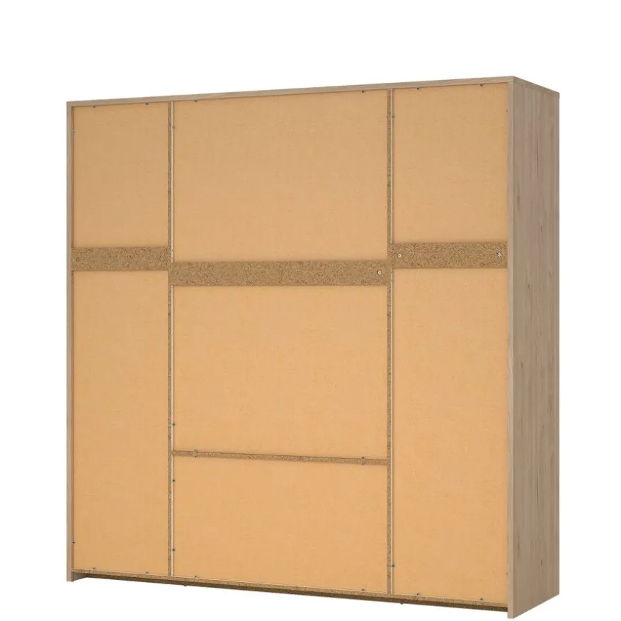 Kledingkast Atlanta Eiken / Hoogglans Wit - 197x202x58 cm