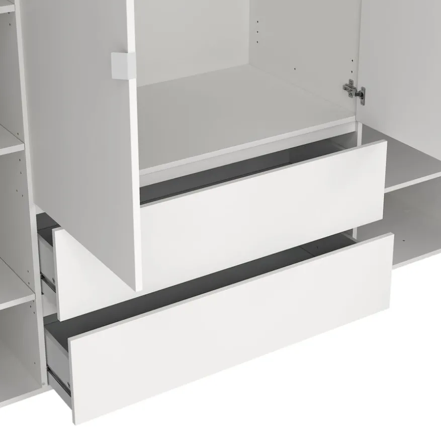 Kledingkast Atlanta Wit - 197x202x58 cm