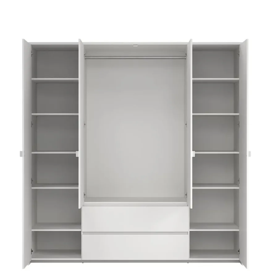 Kledingkast Atlanta Wit - 197x202x58 cm