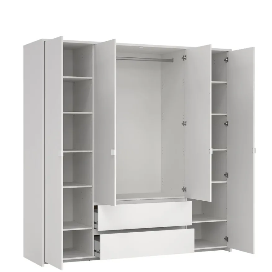 Kledingkast Atlanta Wit - 197x202x58 cm