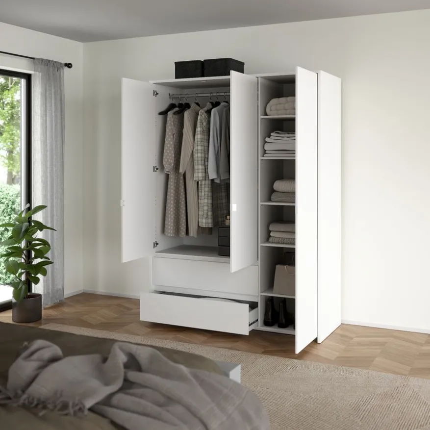 Kledingkast Atlanta Wit - 149x202x58 cm