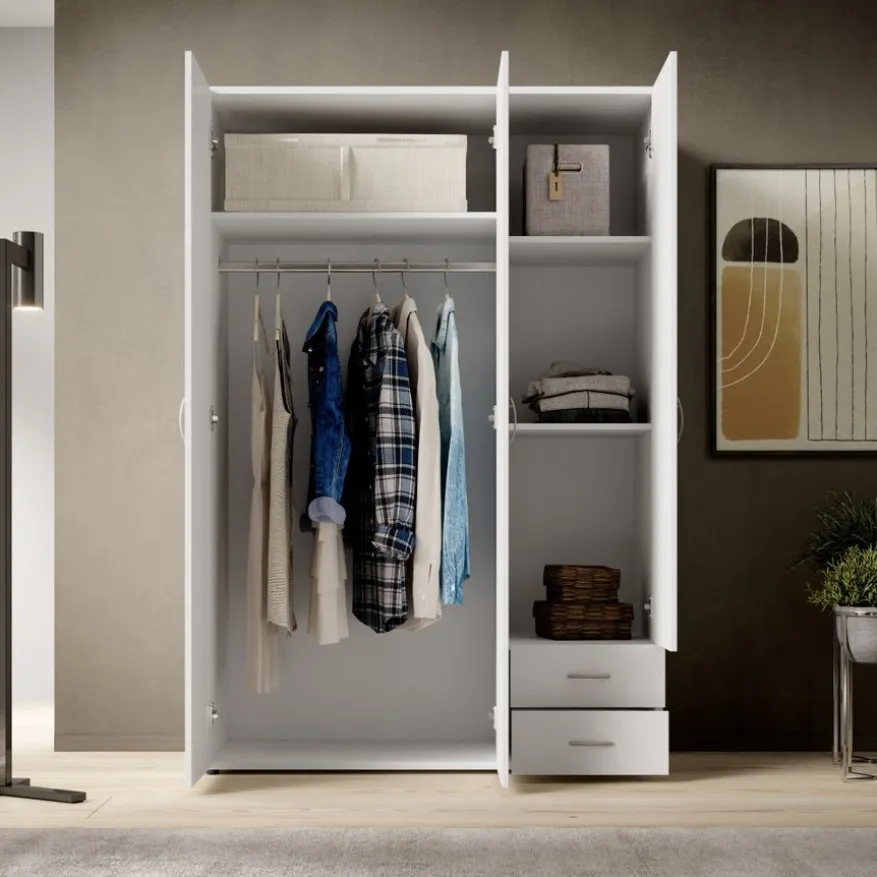 Kledingkast Baarlo Wit - 120x176x52 cm