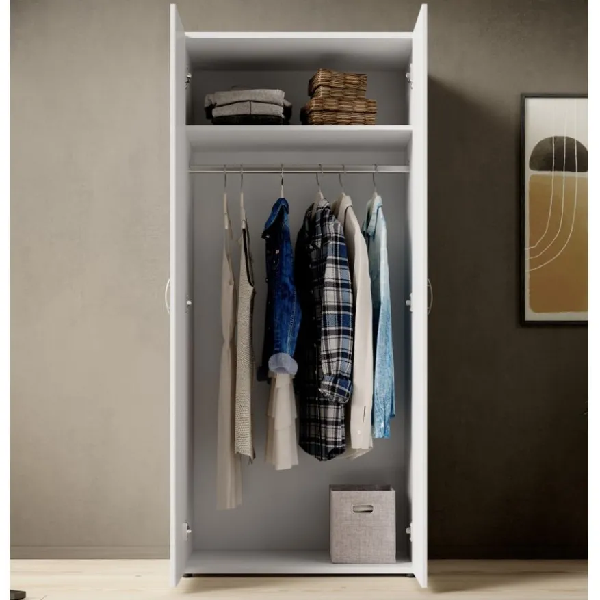 Kledingkast Baarlo Wit - 80x176x52 cm