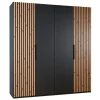 Kledingkast Bakel Donkergrijs - 200x216x58 cm