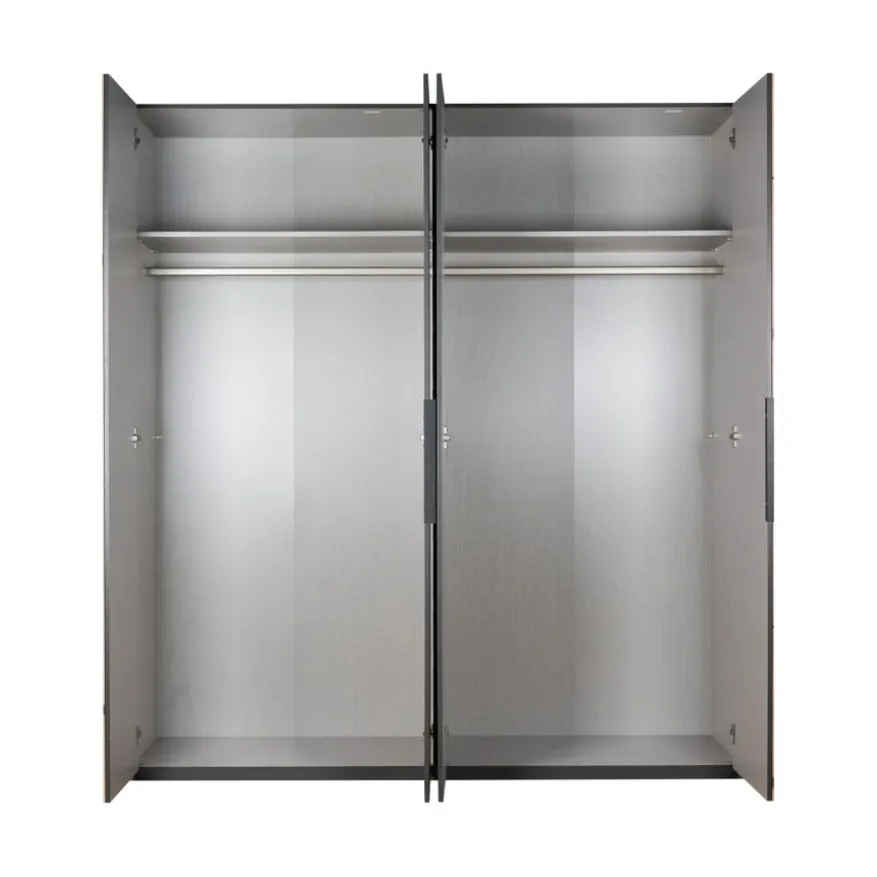Kledingkast Bakel Donkergrijs - 200x216x58 cm