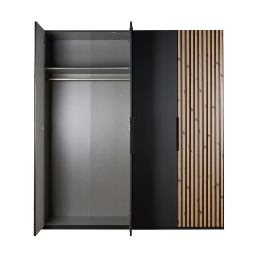 Kledingkast Bakel Donkergrijs - 200x216x58 cm