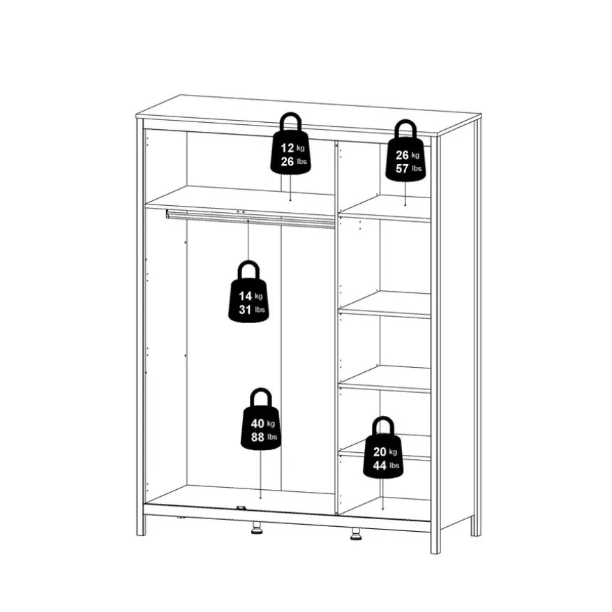 Kledingkast Dallas Eiken - 150x199x59