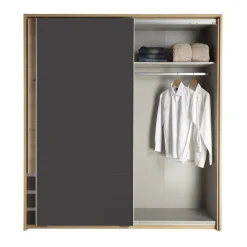 Kledingkast Dongen Grijs - 179x198x64 cm