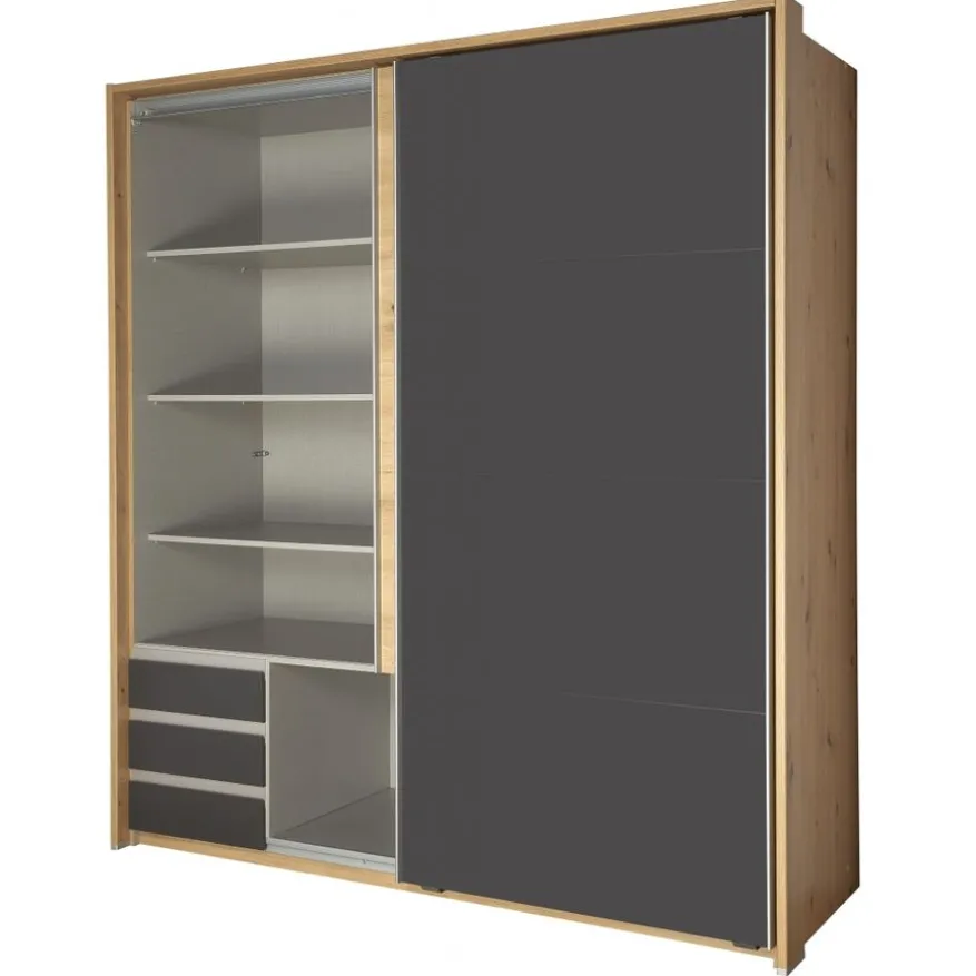 Kledingkast Dongen Grijs - 179x198x64 cm