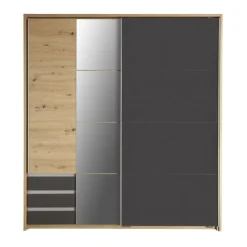 Kledingkast Dongen Grijs - 179x198x64 cm