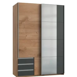 Kledingkast Elsen Grijs - 135x198x64 cm