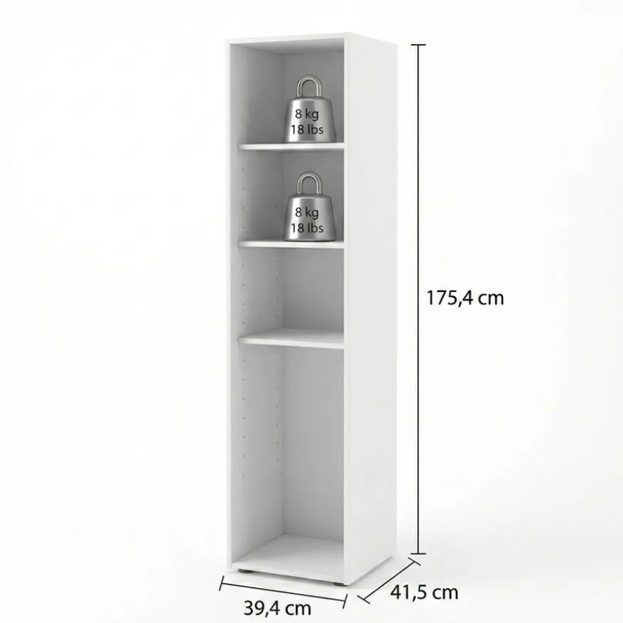 Kledingkast Harper Wit - 40x176x42 cm