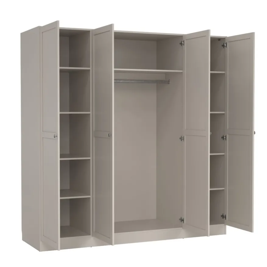 Kledingkast Indy Taupe - 196x200x62 cm