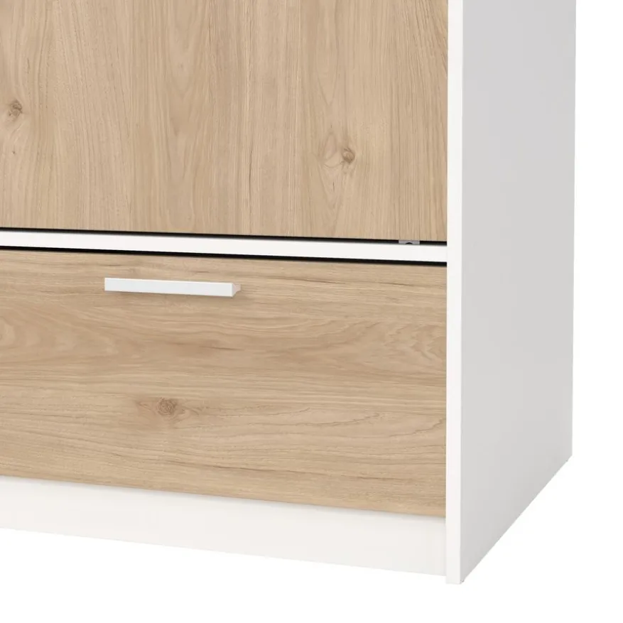 Kledingkast Jasper Wit / Eiken - 121x200x60 cm