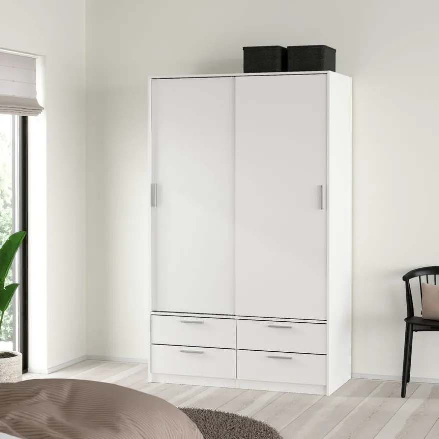 Kledingkast Jasper Wit - 121x200x60 cm