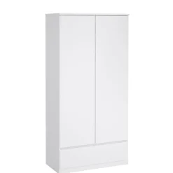 Kledingkast Luna Hoogglans Wit - 99x201x50 cm