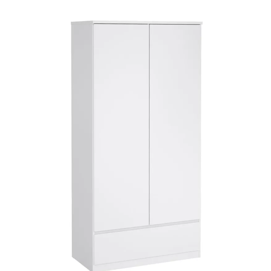 Kledingkast Luna Hoogglans Wit - 99x201x50 cm