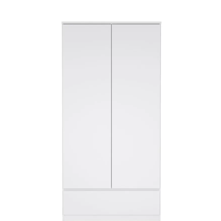 Kledingkast Luna Hoogglans Wit - 99x201x50 cm