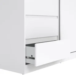 Kledingkast Luna Hoogglans Wit - 119x201x60 cm
