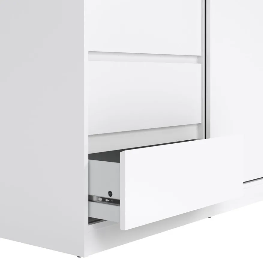 Kledingkast Luna Hoogglans Wit - 119x201x60 cm