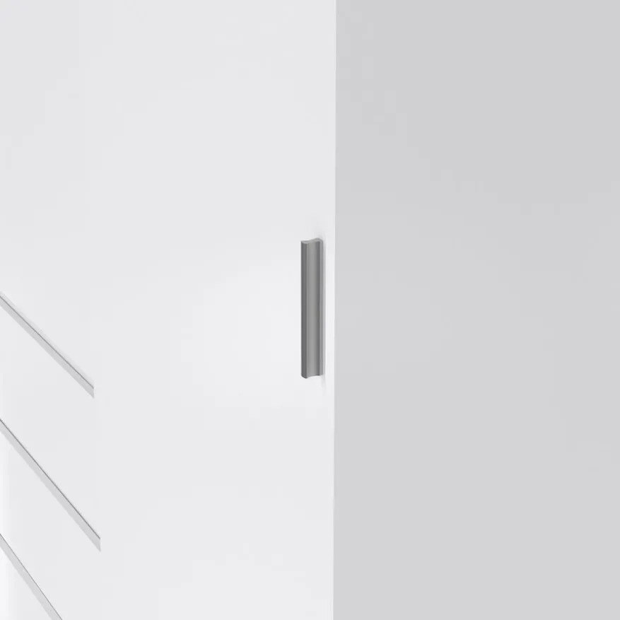 Kledingkast Luna Hoogglans Wit - 119x201x60 cm